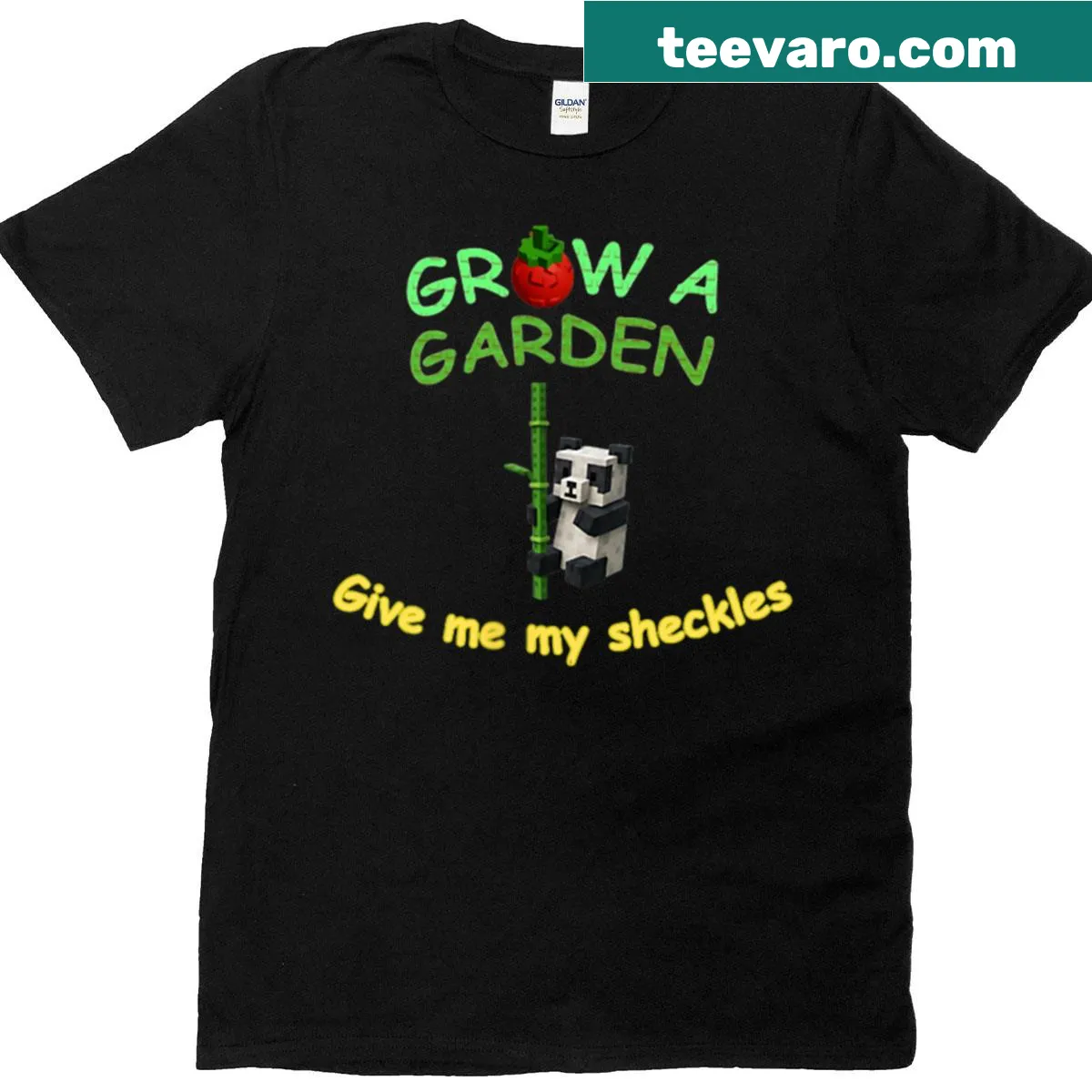 Fun virtual gardening design for gamers on a t-shirt — on a men's t-shirt
