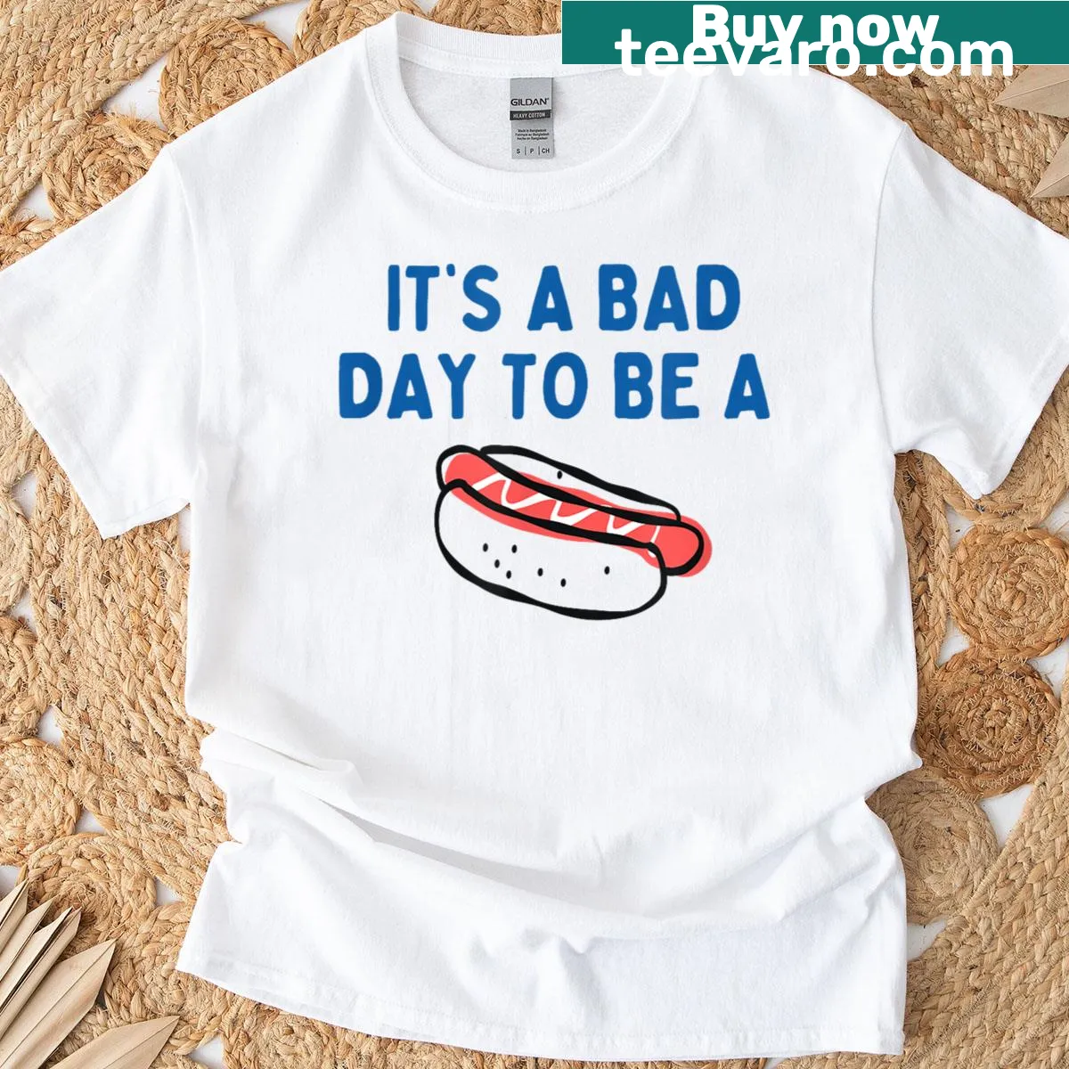 Playful T-shirt showcasing a fun hot dog graphic — on a men's t-shirt