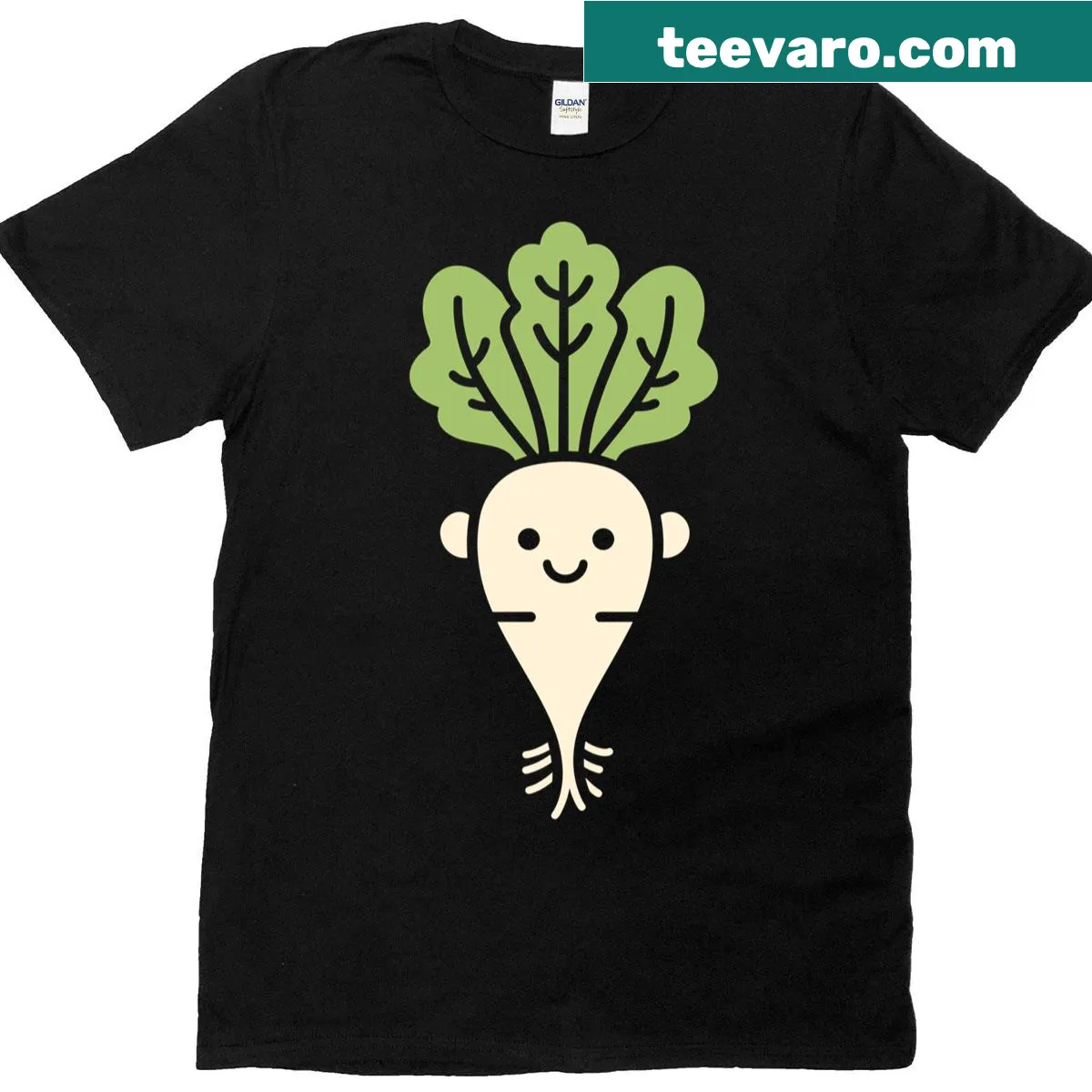 Minimalist T-shirt featuring simple endive graphic — on a men's t-shirt