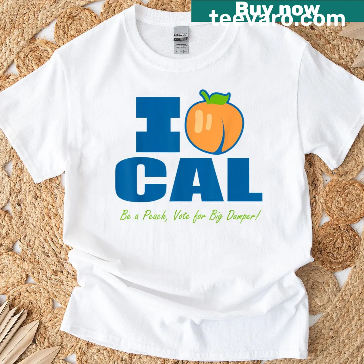 Fun typography T-shirt with a humorous phrase about voting for Big Dumper — on a men's t-shirt