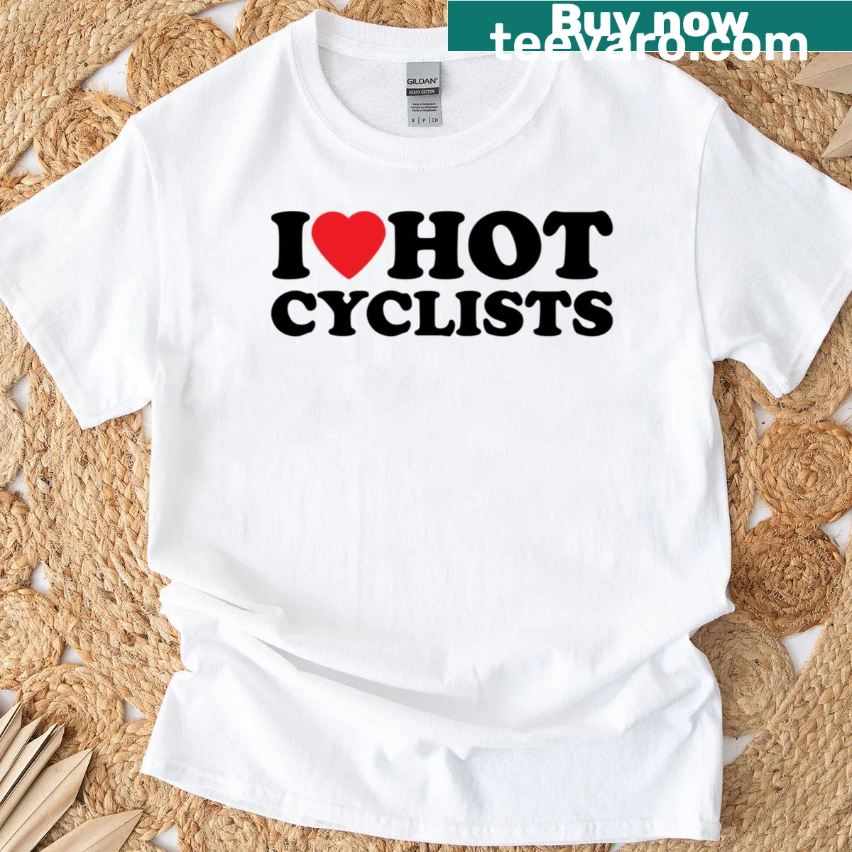 Playful cycling-themed T-shirt with a fun phrase — on a men's t-shirt
