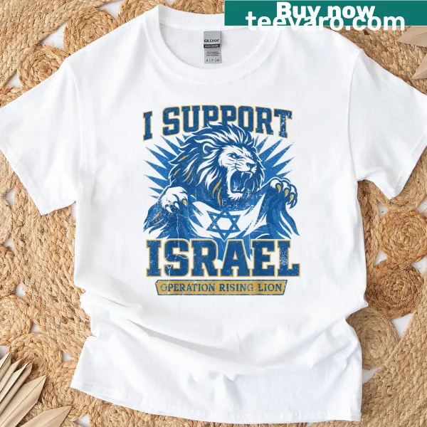 T-shirt supporting Israel with bold text design