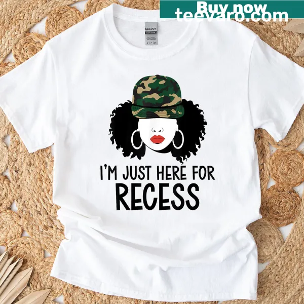 Funny teacher T-shirt for first day of school featuring recess text