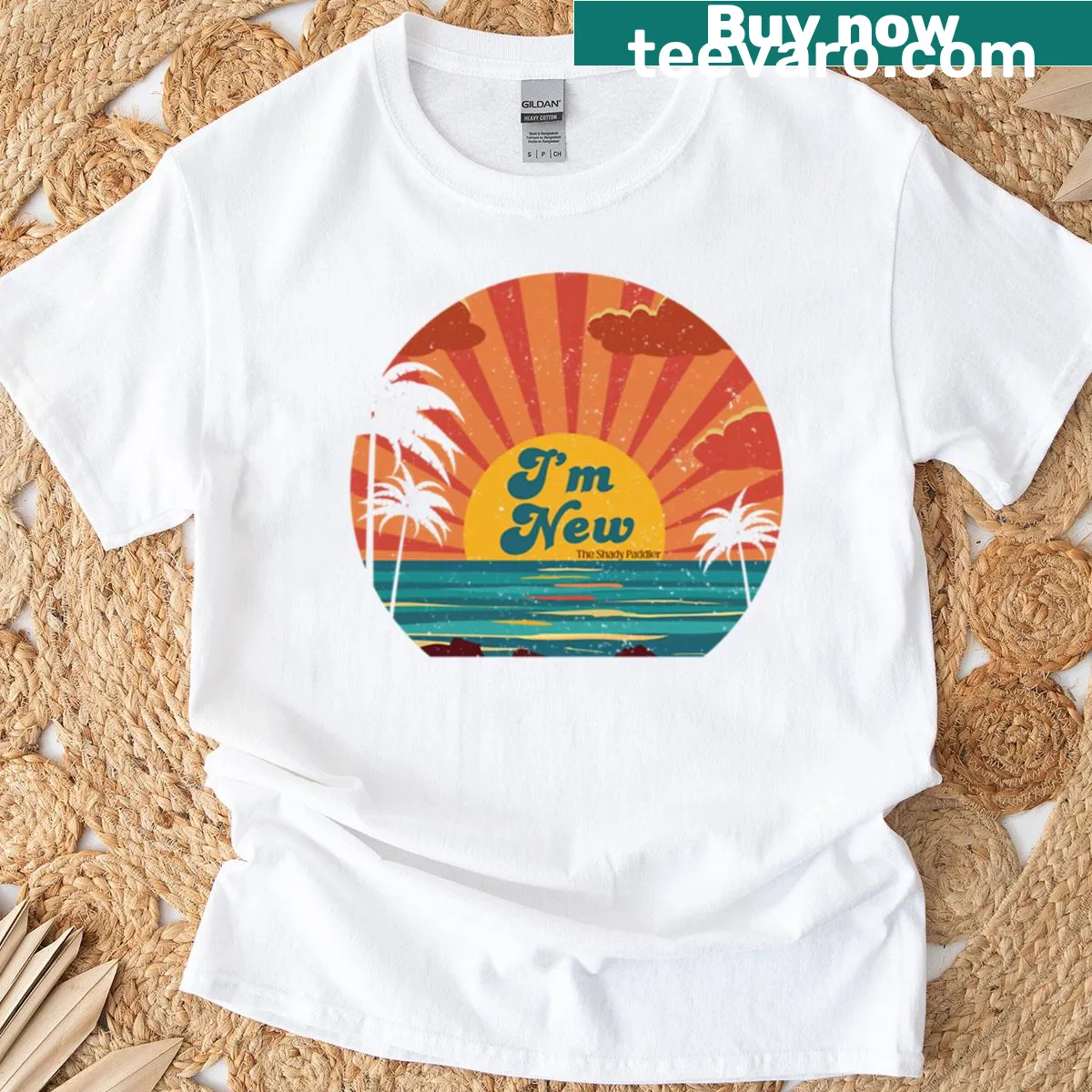 T-shirt with a badge design for new paddlers, playful and funny. — on a men's t-shirt