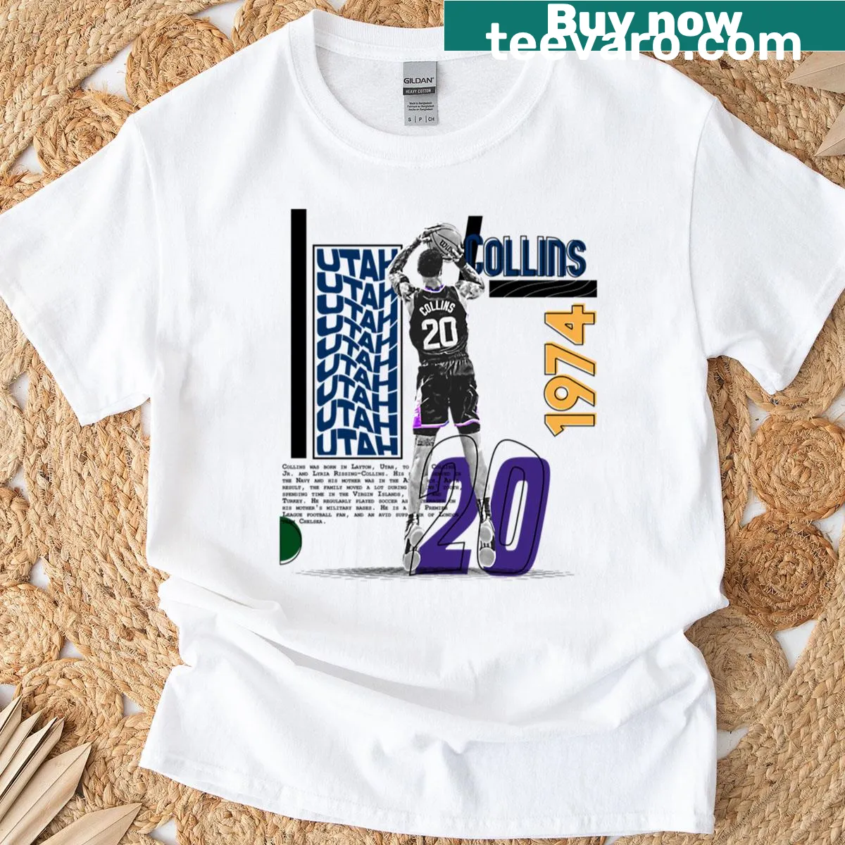 T-shirt with an illustration of a basketball player. — on a men's t-shirt