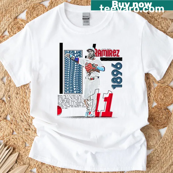 Baseball-themed T-shirt featuring J Ramirez design.