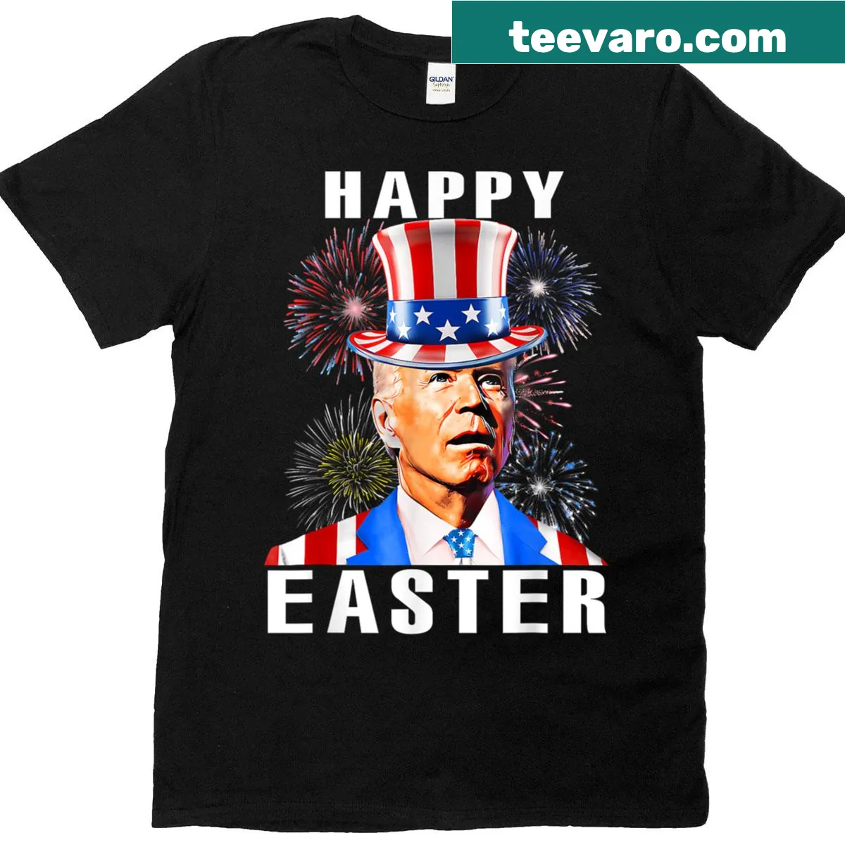 Patriotic flag design with humorous Easter text — on a men's t-shirt