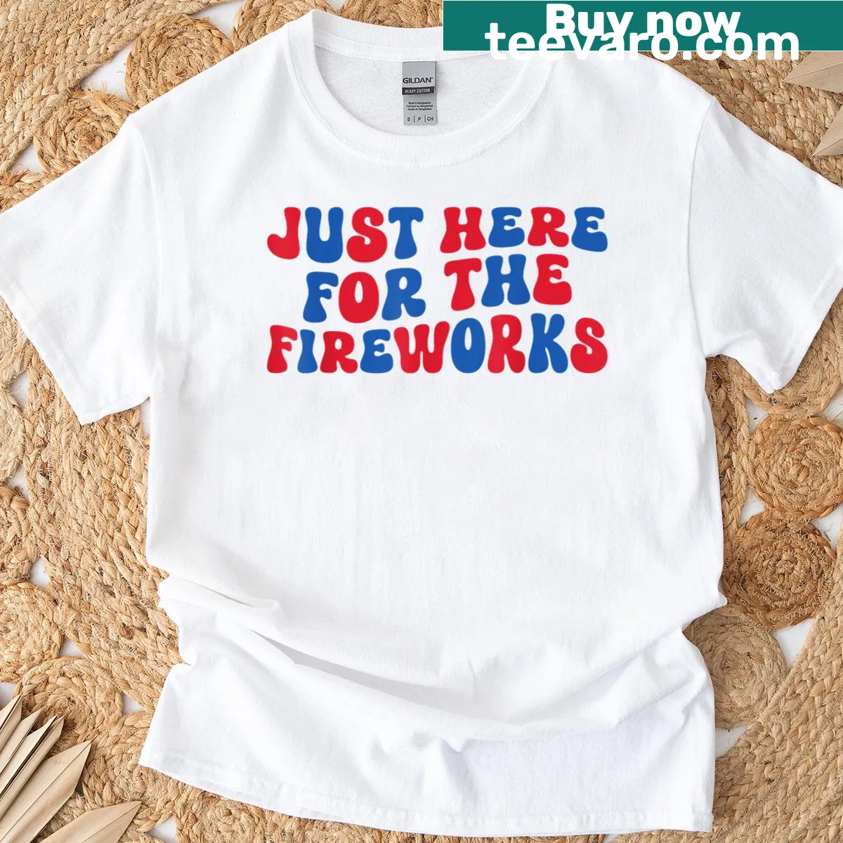 Funny Fourth of July couple T-shirt with festive slogan — on a men's t-shirt