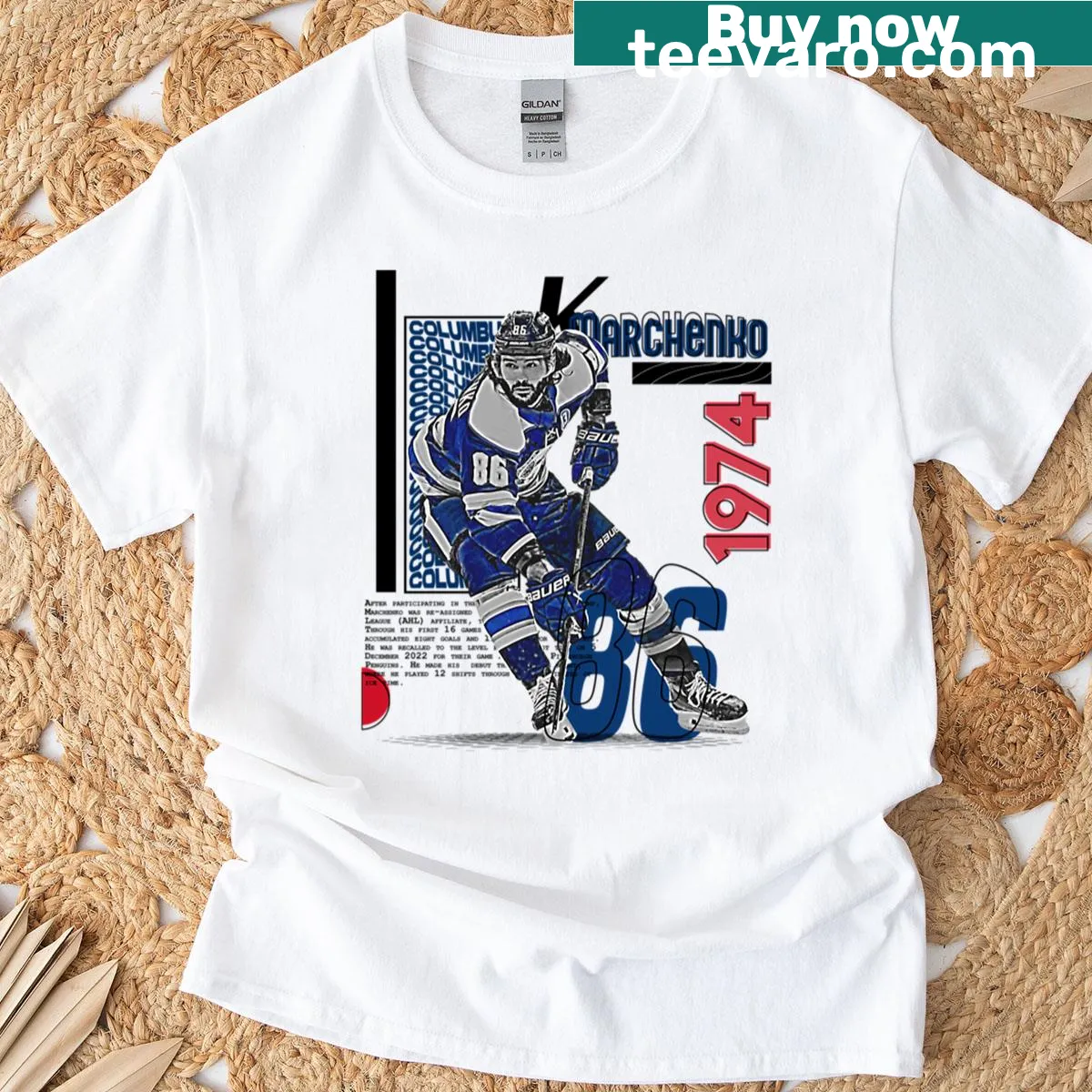Hockey player graphic on a dynamic K Marchenko t-shirt — on a men's t-shirt