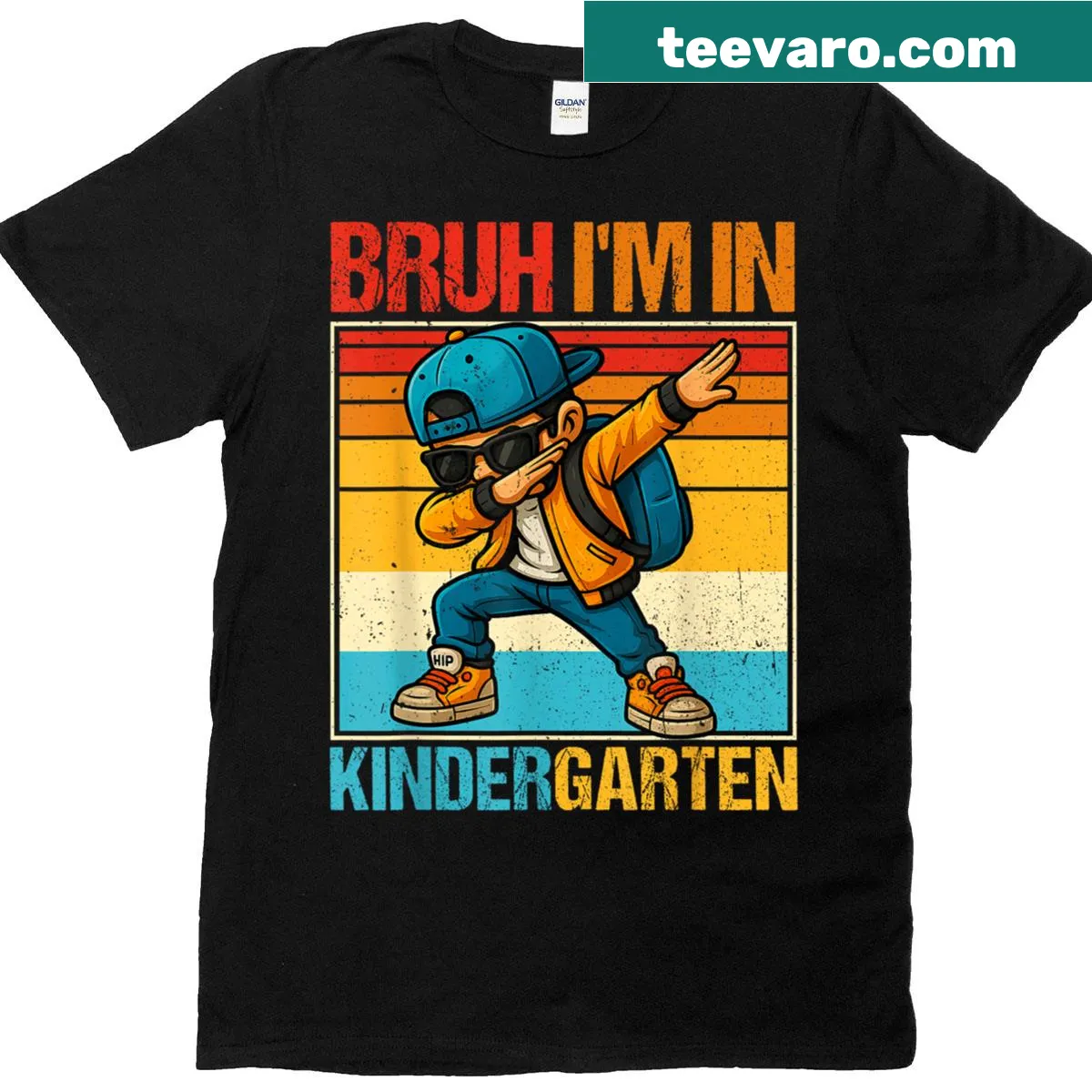 Kindergarten t-shirt featuring a boy dabbing with fun text — on a men's t-shirt