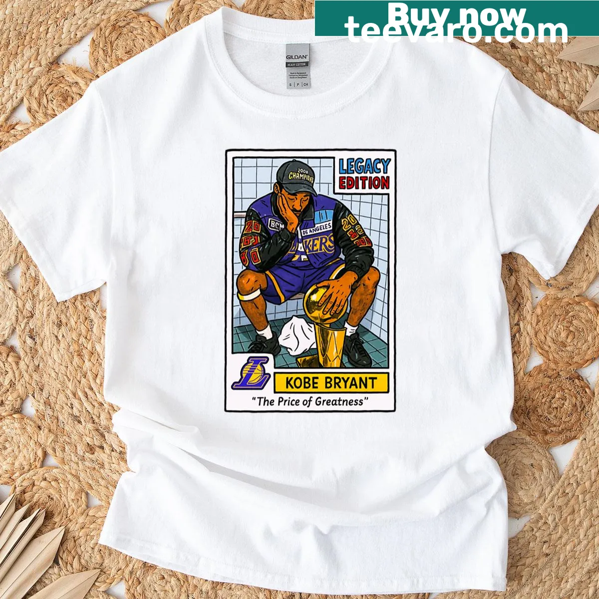 Illustrative T-shirt honoring the legacy of Kobe Bryant — on a men's t-shirt
