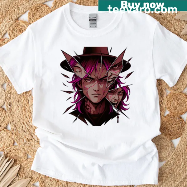 Oversized t-shirt with Kpop demon hunters in anime style art