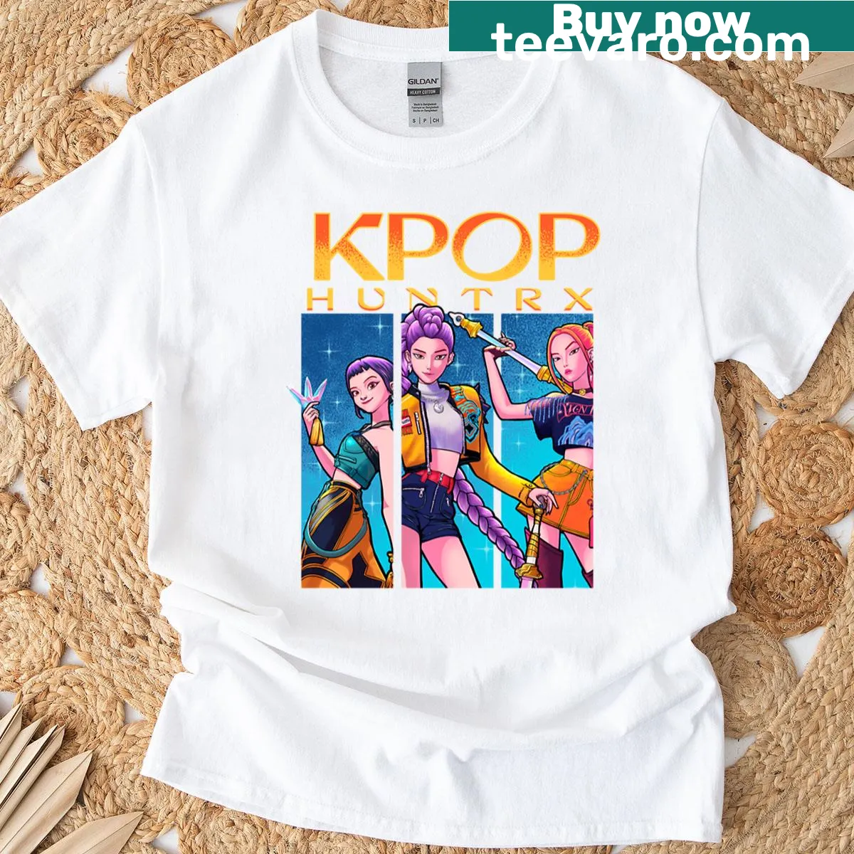 Oversized Kpop-themed t-shirt with playful design — on a men's t-shirt