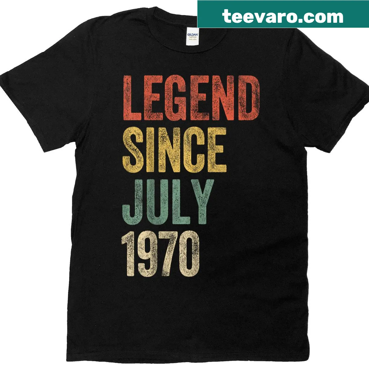55th birthday T-shirt for those born in 1970 — on a men's t-shirt