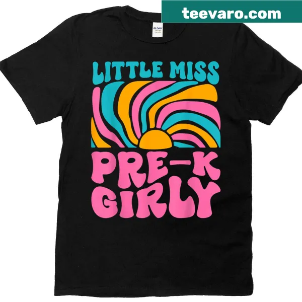 Retro Little Miss Pre-k t-shirt designed for young kids