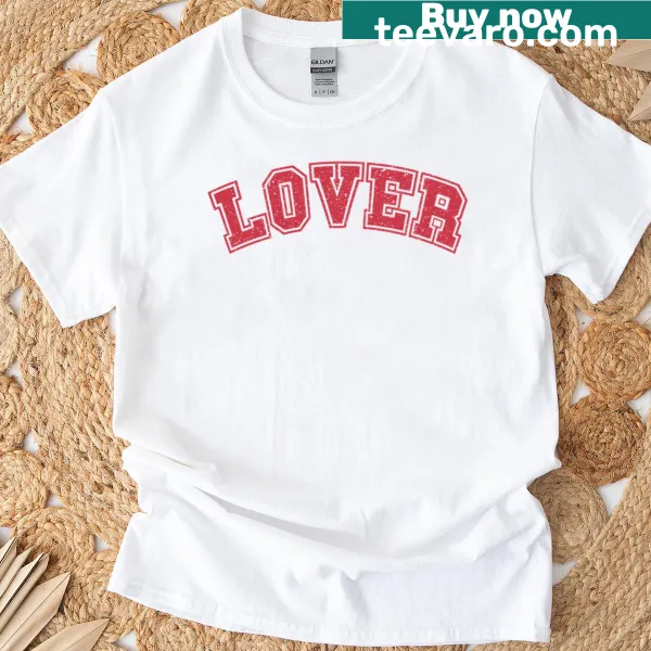 Distressed text t-shirt with the word 'Lover'