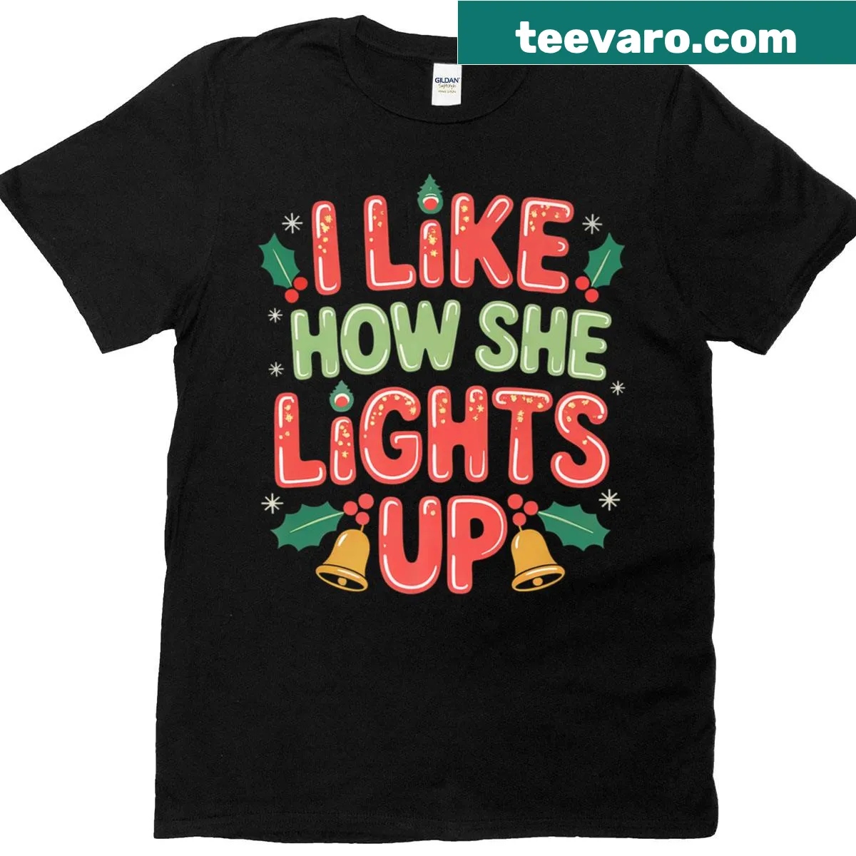 Humorous matching Christmas couple t-shirt — on a men's t-shirt