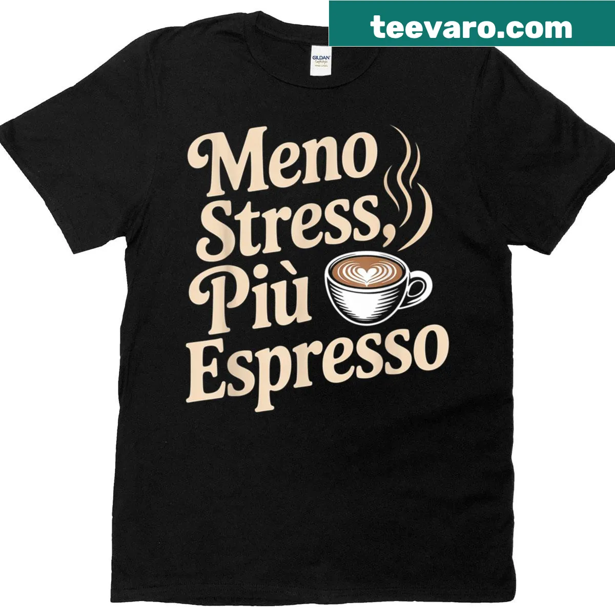Funny coffee lover T-shirt with espresso and pi design — on a men's t-shirt