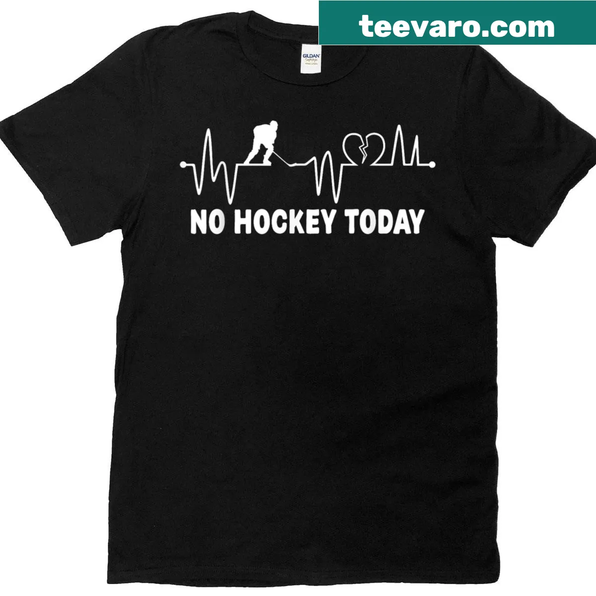 Funny ice hockey no game day joke t-shirt with bold text — on a men's t-shirt