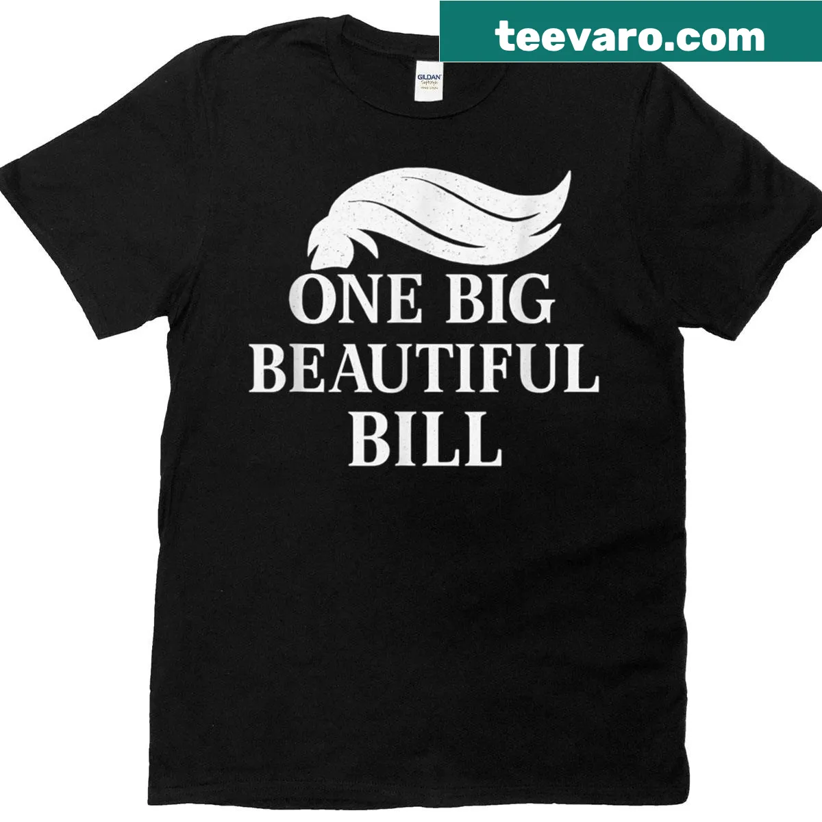 Playful political t-shirt with 'One Big Beautiful Bill Act Obbba' text — on a men's t-shirt