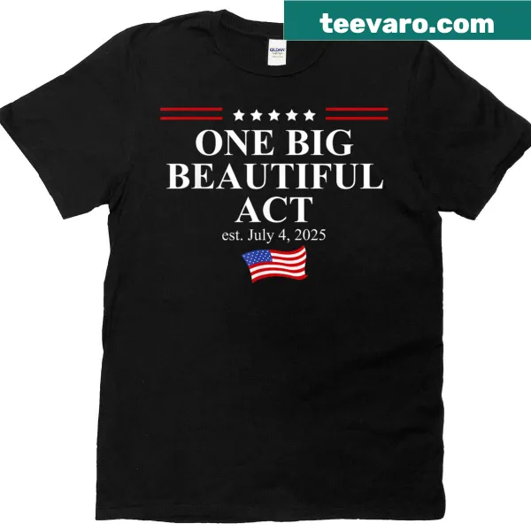 Bold typography T-shirt with the phrase 'One Big Beautiful Bill'