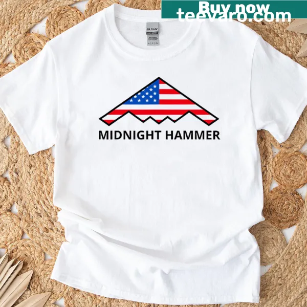 B-2 jet illustration with USA flag on a t-shirt
