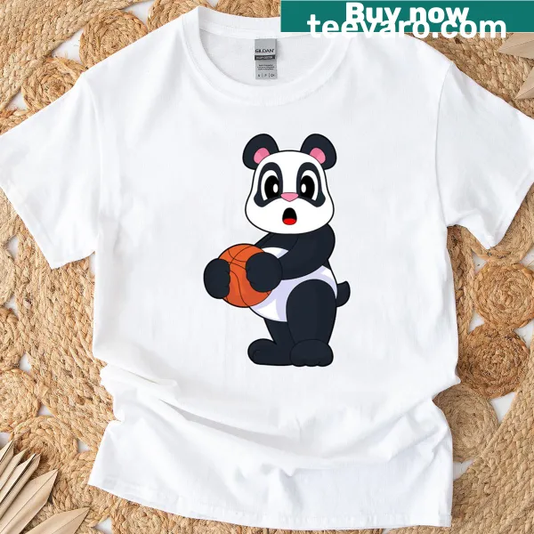 Oversized t-shirt featuring a panda basketball player
