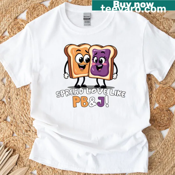 Oversized tee featuring a playful design about peanut butter and jelly.