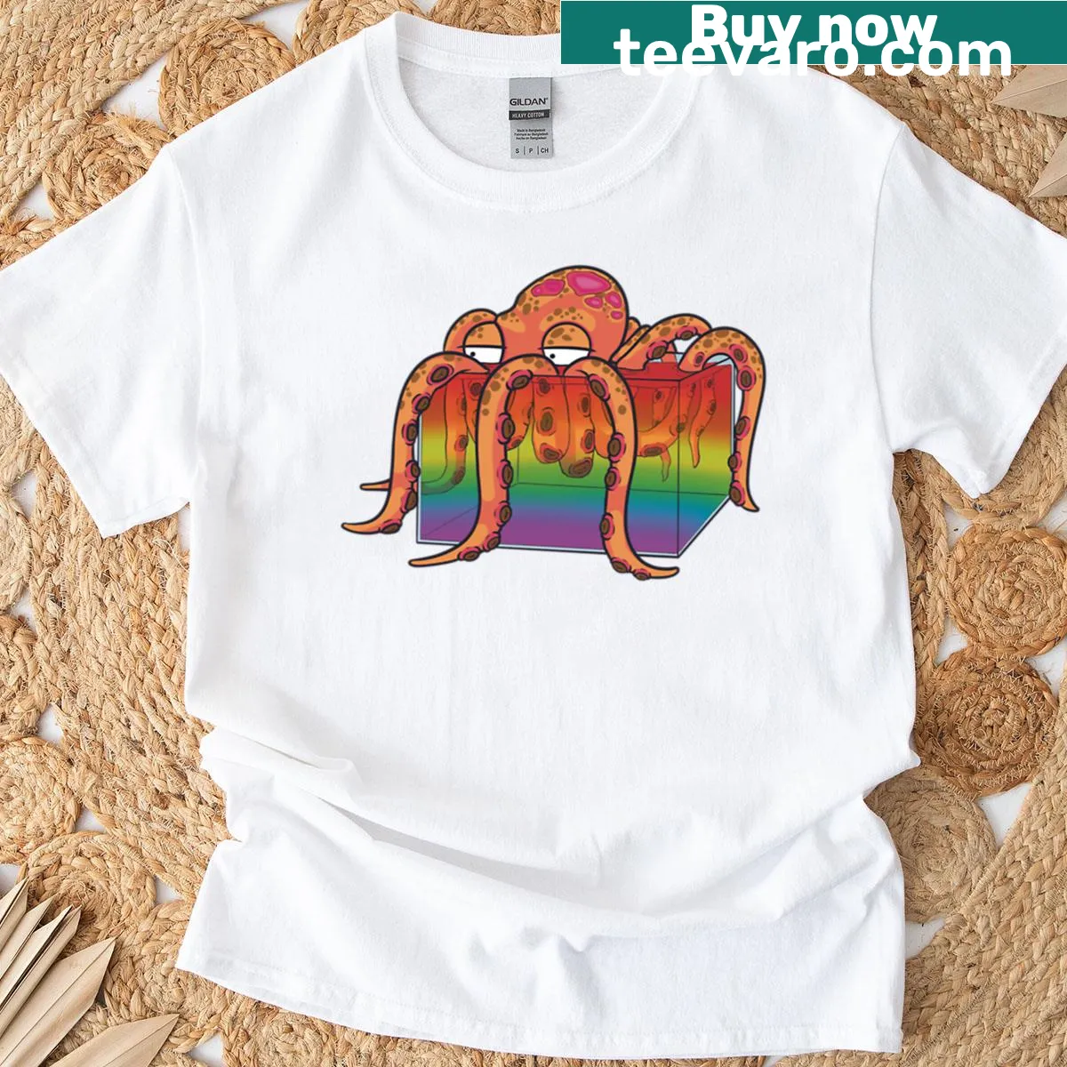 Cute octopus design T-shirt that symbolizes pride — on a men's t-shirt