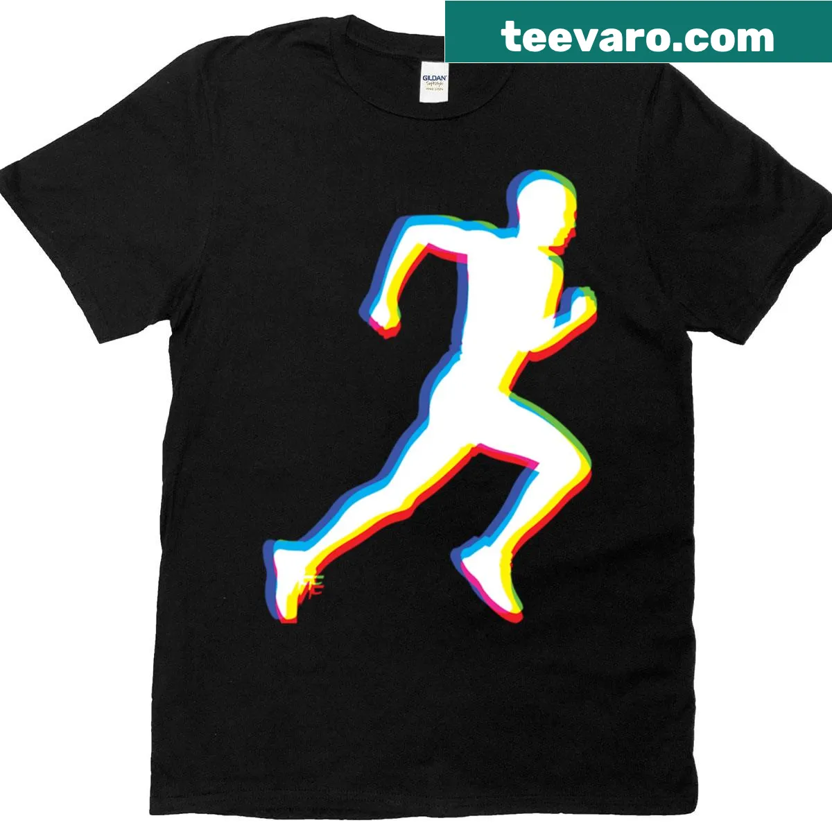 Athletics-themed running graphic t-shirt — on a men's t-shirt