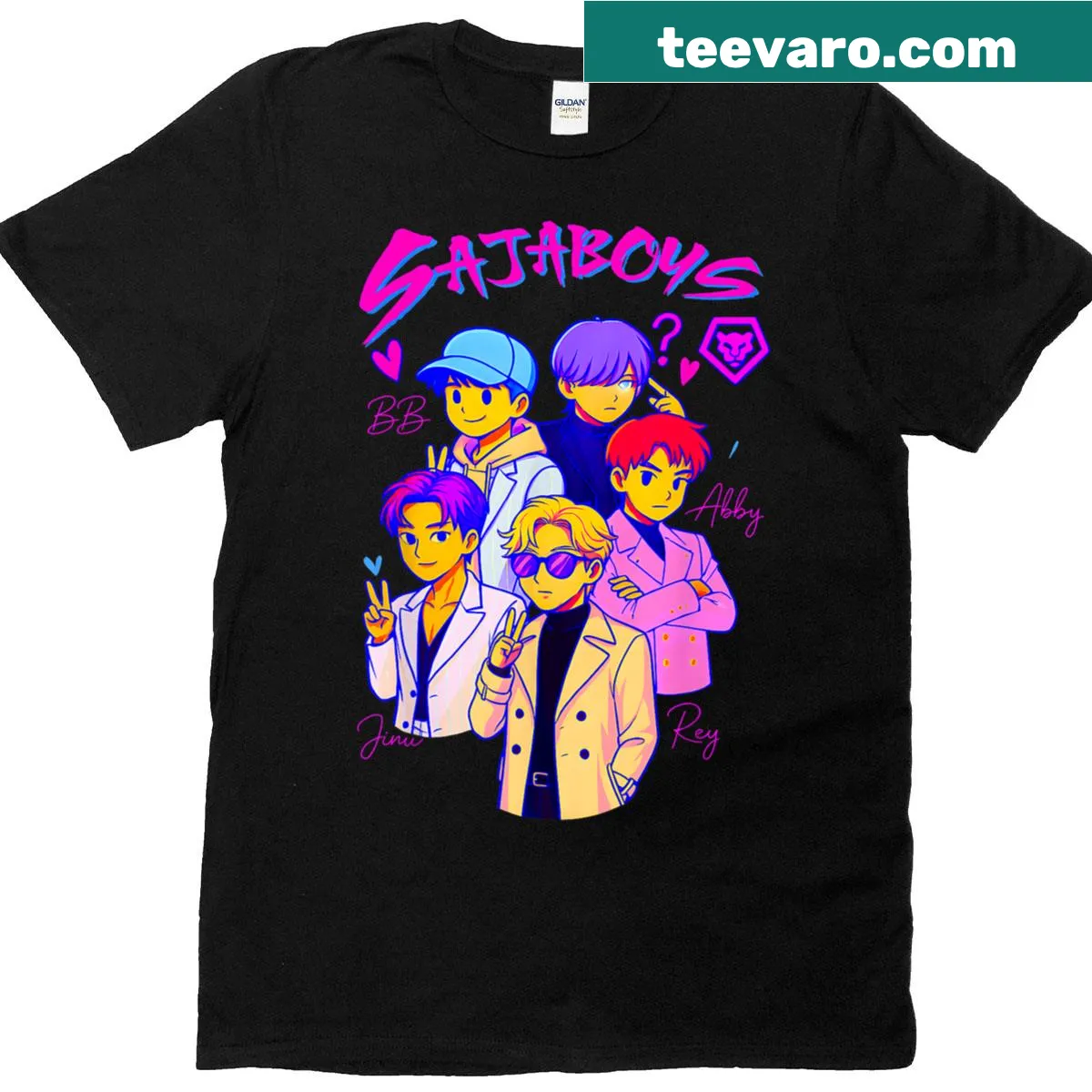 Saja Boys heartthrob illustration on a t-shirt — on a men's t-shirt