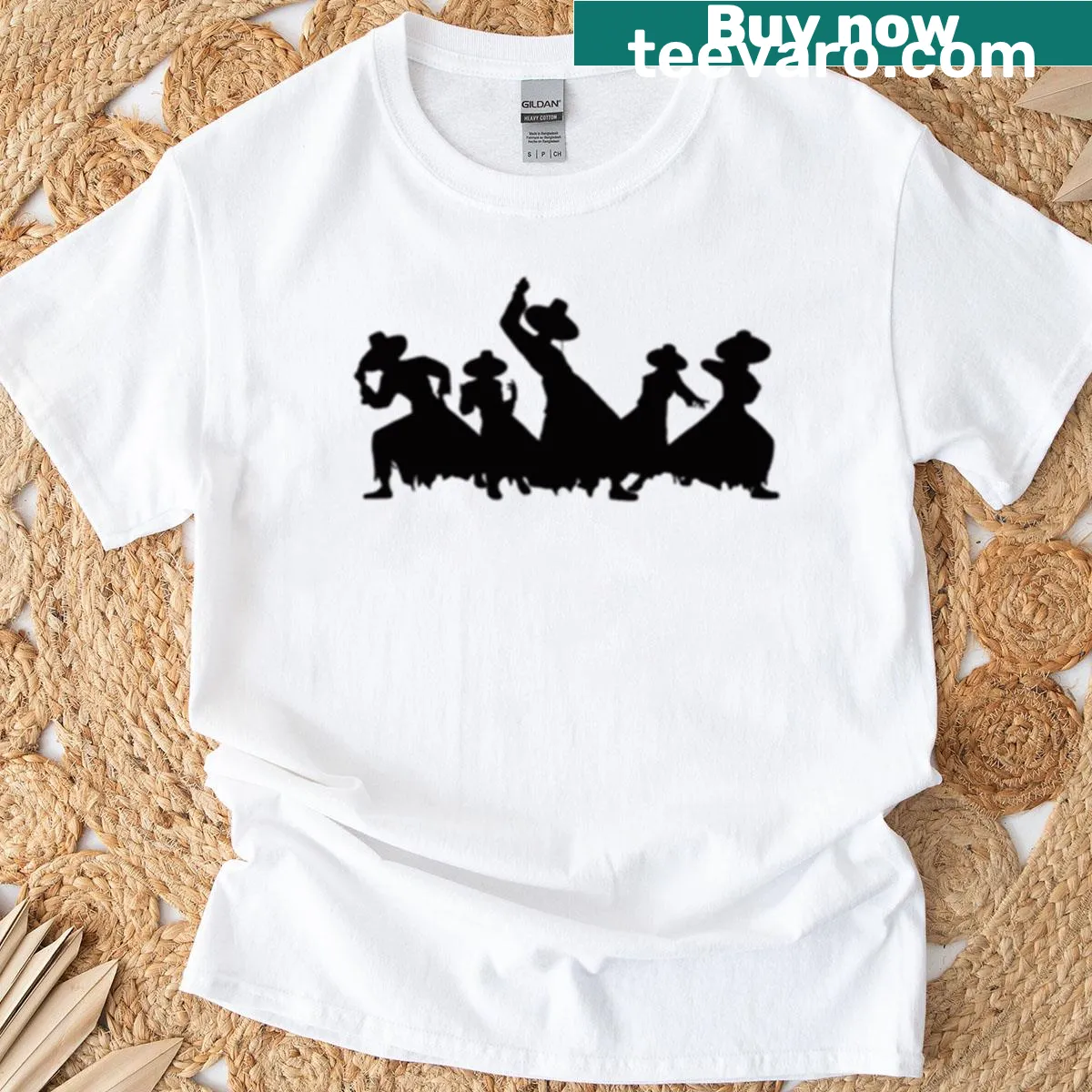 Silhouette T-shirt featuring a minimalist design of the Saja Boys — on a men's t-shirt