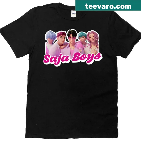 T-shirt featuring Saja Boys name sticker design
