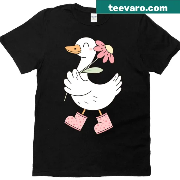 Oversized t-shirt featuring a silly goose illustration