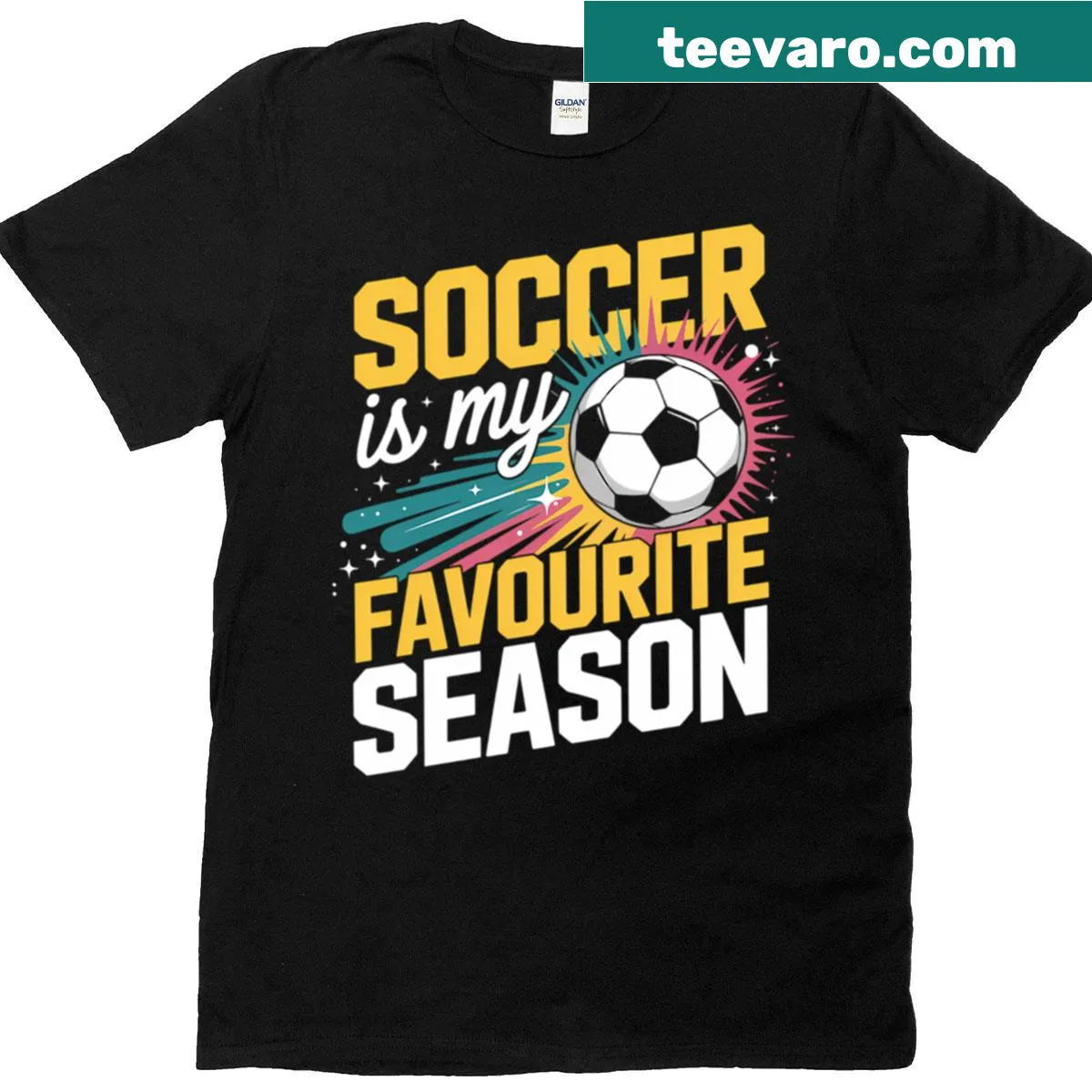Funny soccer quote graphic on tee — on a men's t-shirt