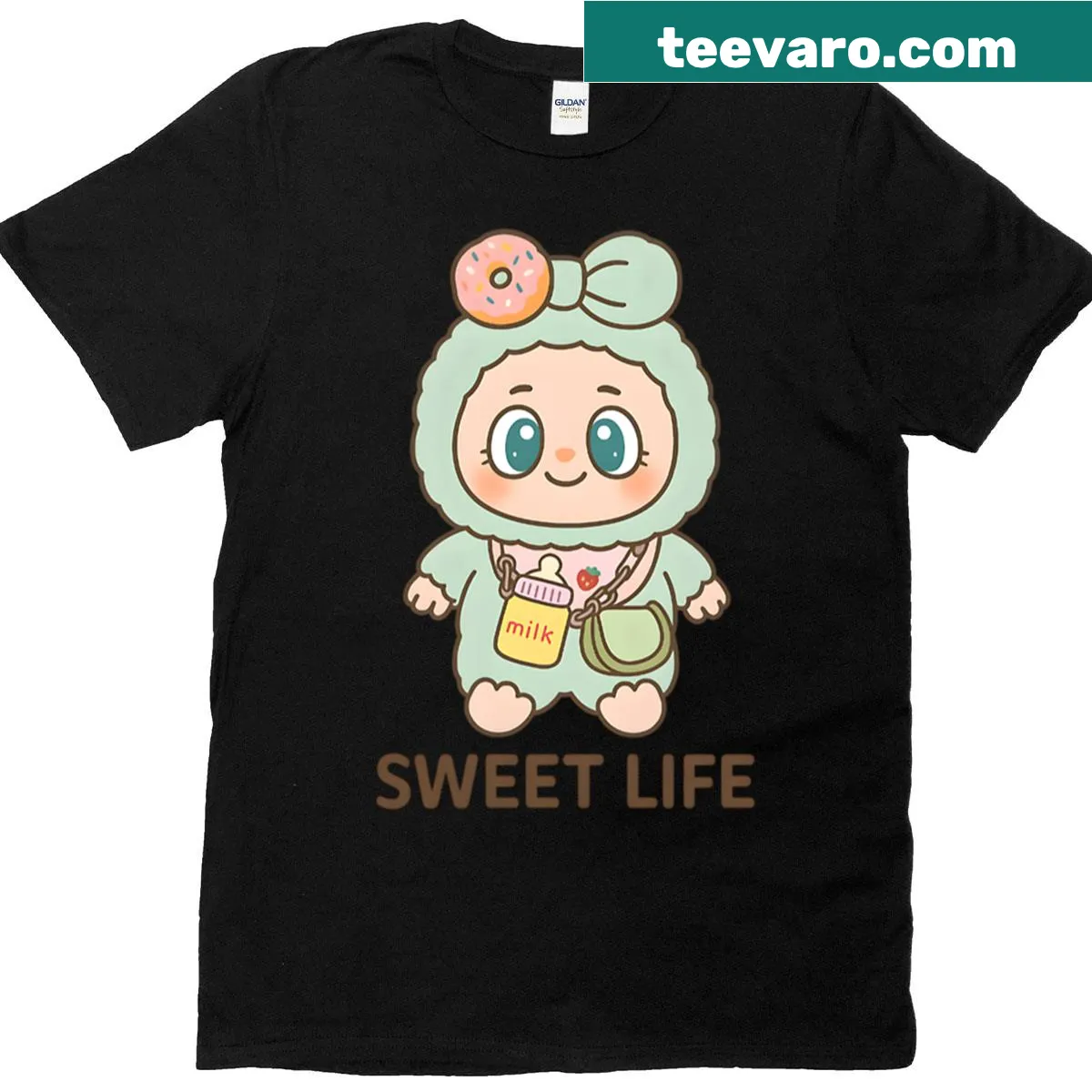 Adorable baby monster graphic t-shirt with a whimsical design — on a men's t-shirt