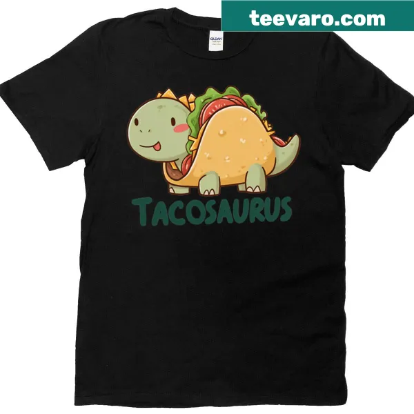 Cute Tacosaurus T-shirt with a fun dinosaur taco pun