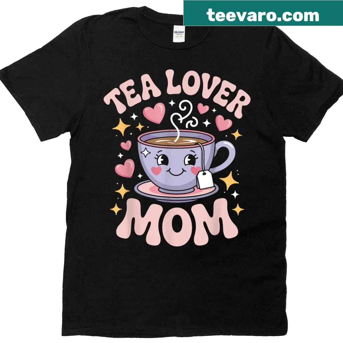 Charming t-shirt celebrating tea lovers with heartwarming designs — on a men's t-shirt
