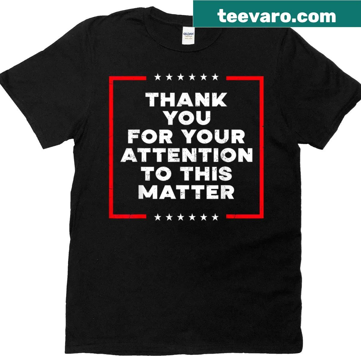 Vintage distressed t-shirt saying 'Thank You For Your Attention To This Matter' — on a men's t-shirt