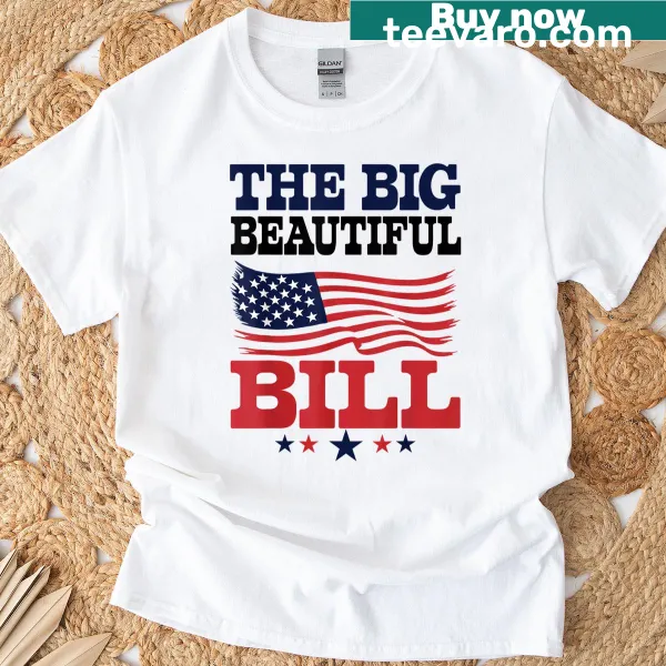T-shirt featuring a prominent USA flag design