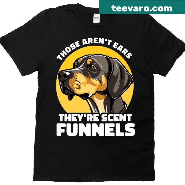 Humorous coonhound graphic highlighting their ears