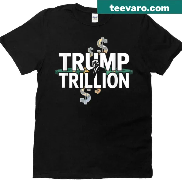 Graphic of Trump with dollar signs on a political t-shirt