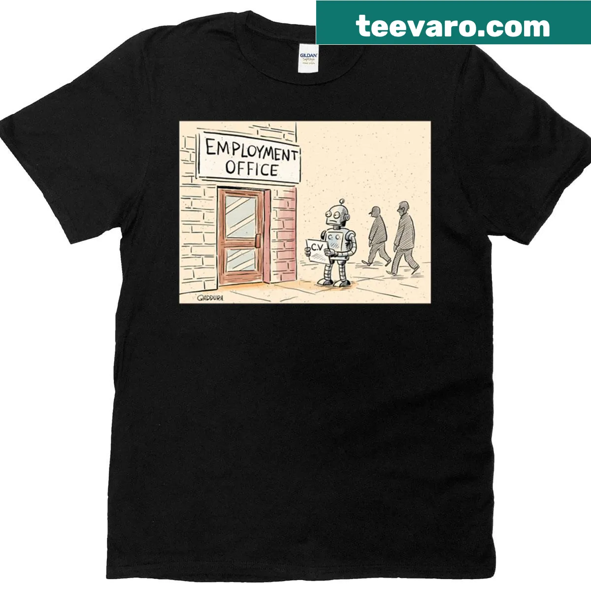 Humorous t-shirt with the word 'Unemployment' — on a men's t-shirt