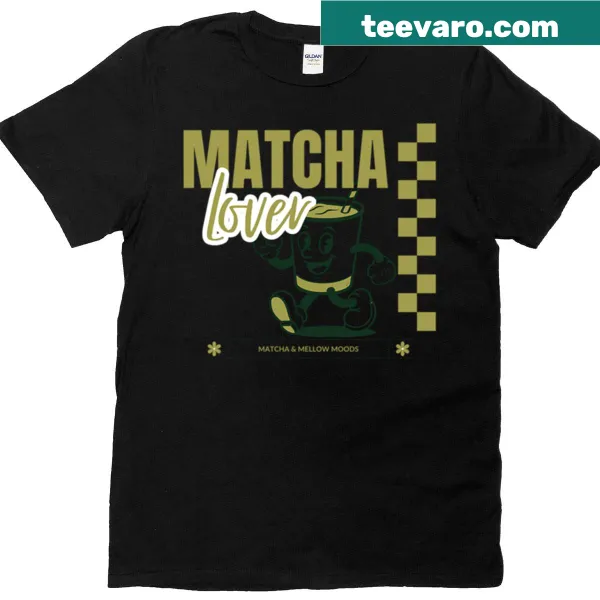 Cartoon T-shirt featuring a matcha latte design