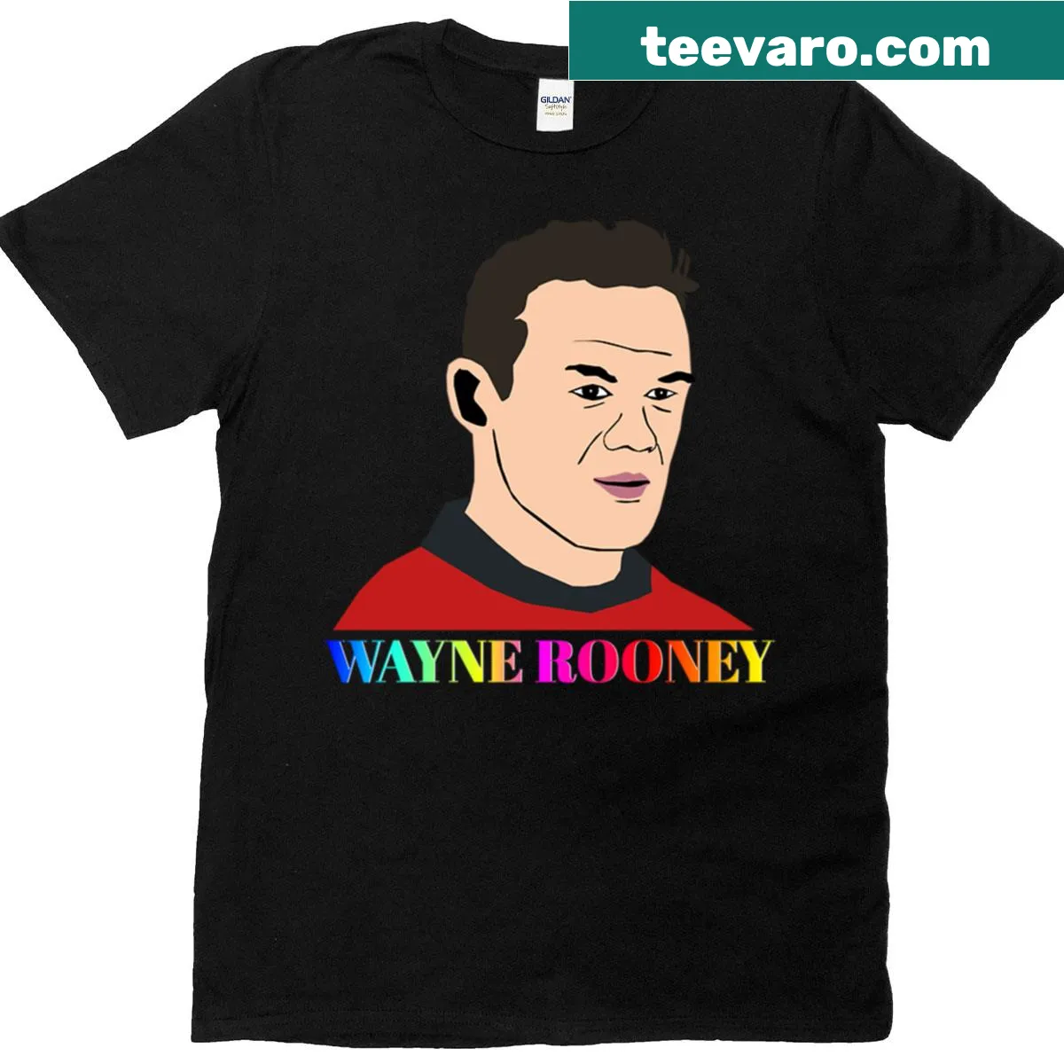 Illustration of Wayne Rooney on a vintage style t-shirt — on a men's t-shirt