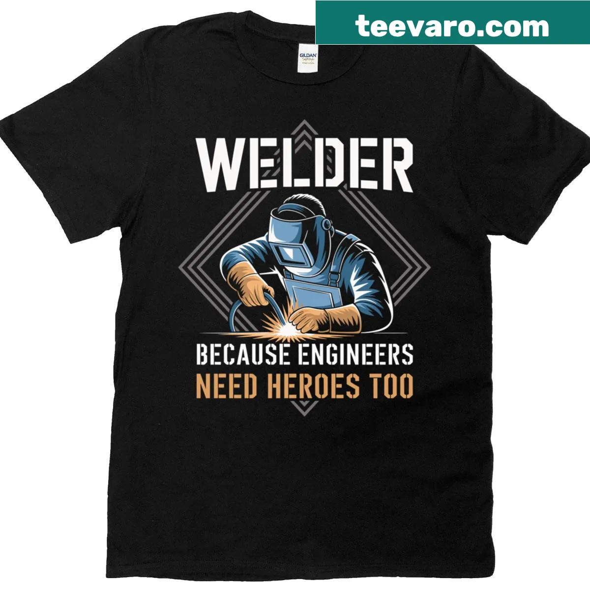 Humorous welding-themed t-shirt for metal workers — on a men's t-shirt