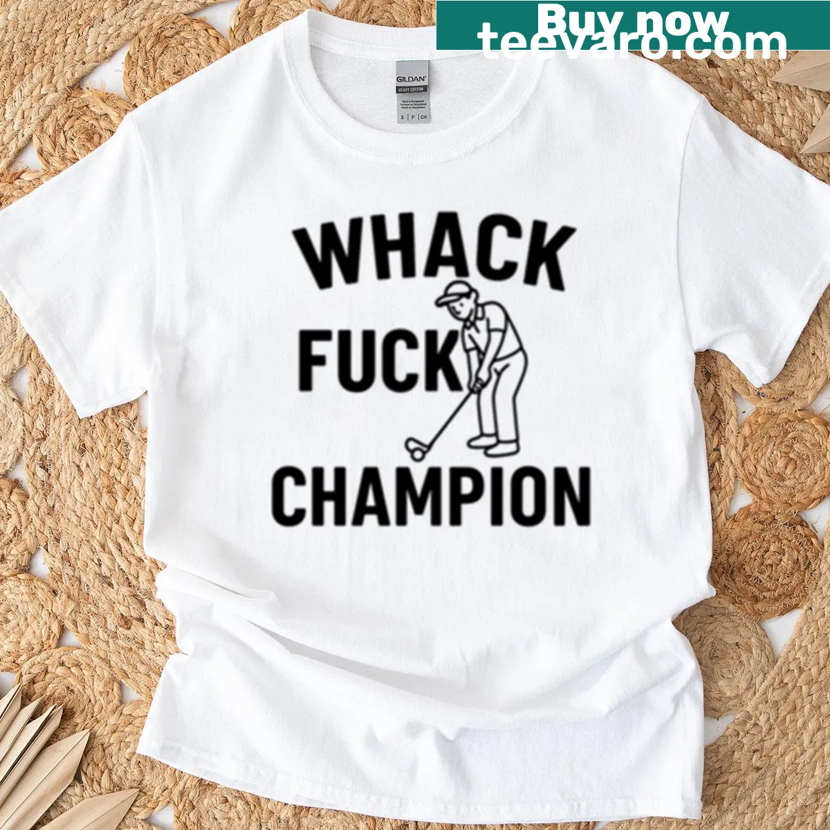 Funny golf-themed T-shirt with humorous text — on a men's t-shirt