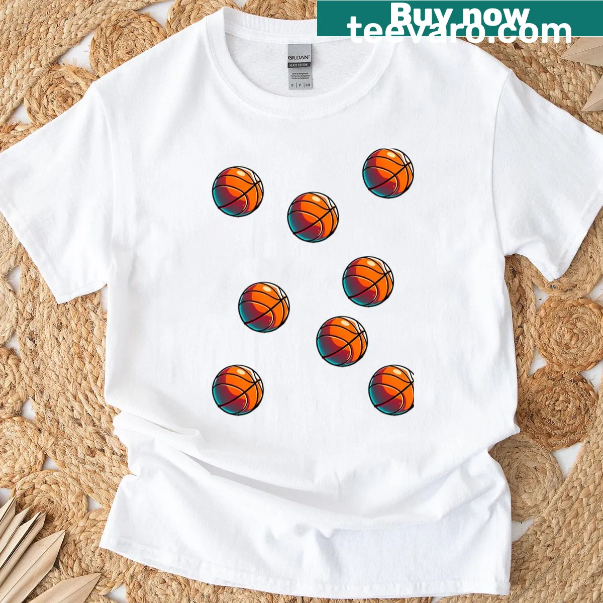 Playful text graphic about dribbling on a basketball T-shirt — on a men's t-shirt