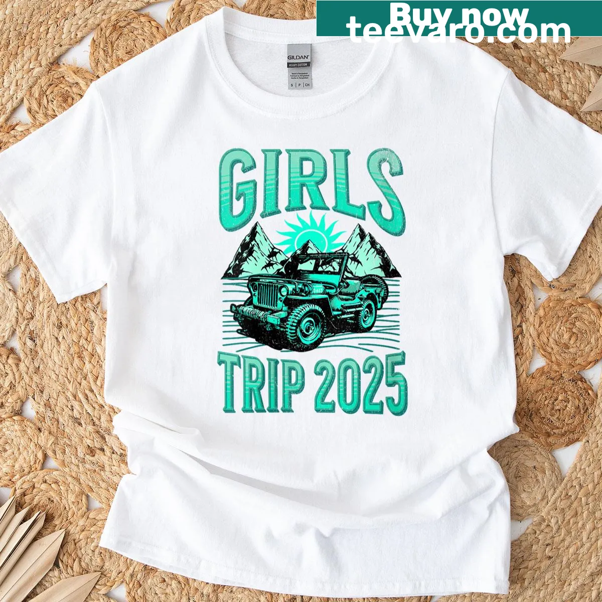 Girls Trip 2025 adventure graphic t-shirt — on a men's t-shirt