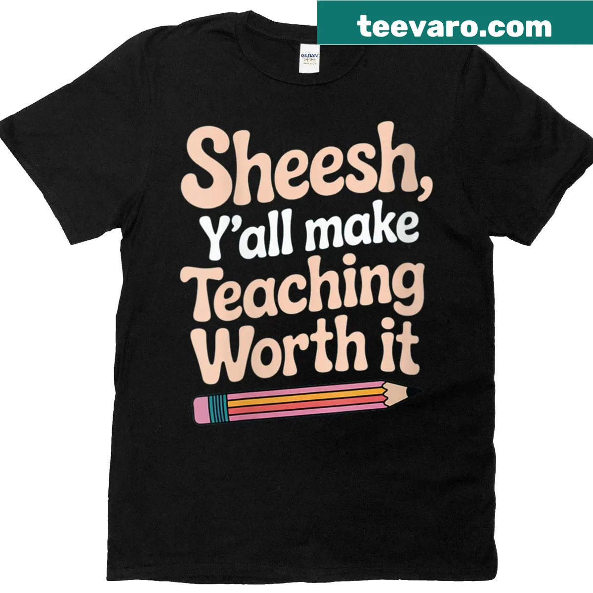 Playful teacher-themed T-shirt with a humorous quote. — on a men's t-shirt